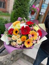 Букет цветов из:  Герберы, Ромашки, Хризантемы, Розы и Подсолнухи #REPLACE_PRED# Светлом Оренбургская область